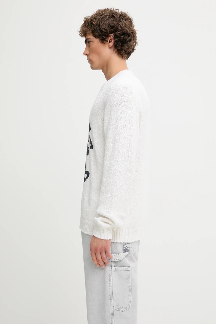 Maison Kitsuné maglione Abstract Daisy Intarsia OM00811KT1138 bianco SS25