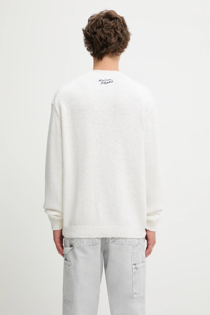 Abbigliamento Maison Kitsuné maglione Abstract Daisy Intarsia OM00811KT1138 bianco