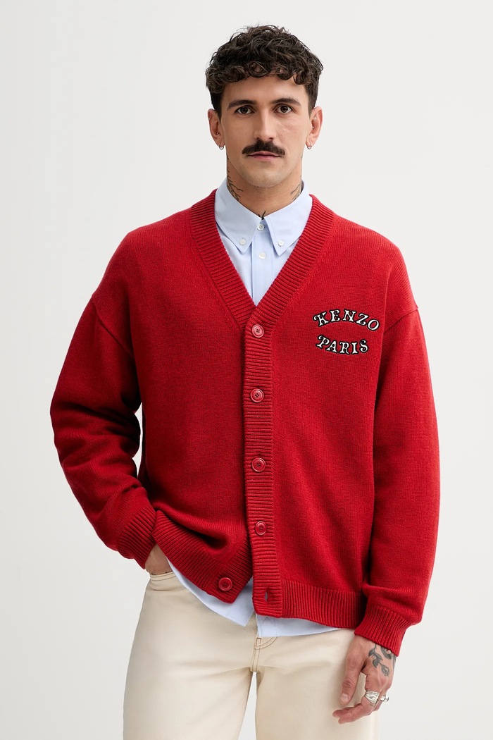 Вълнена жилетка Kenzo x Verdy FF58CA7133CK.16 червен