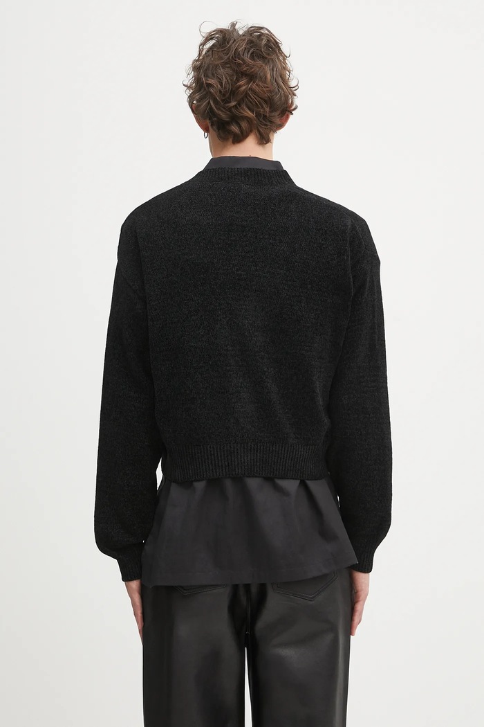 A Bathing Ape cardigan BAPE chenille 1K80220002 nero