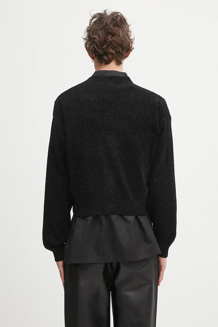 A Bathing Ape cardigan BAPE chenille 1K80220002 nero
