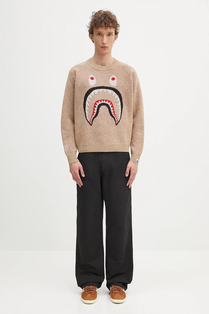 A Bathing Ape sweter wełniany Shark 1K80220004