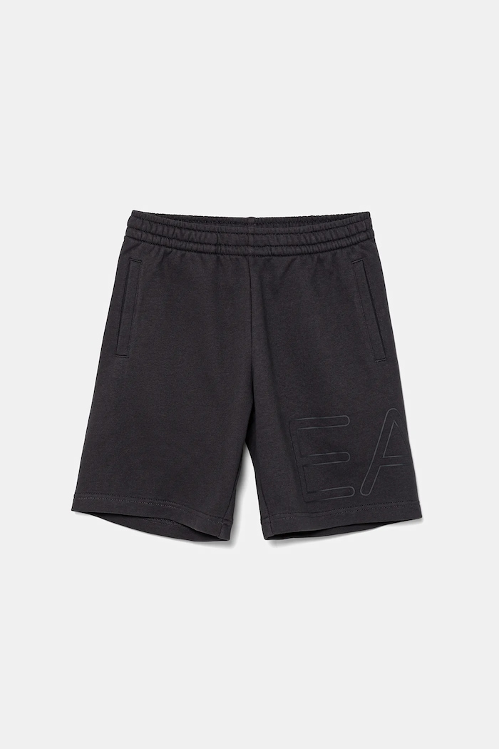Dječje pamučne kratke hlače EA7 Emporio Armani pletivo siva 7B000083.AF12451