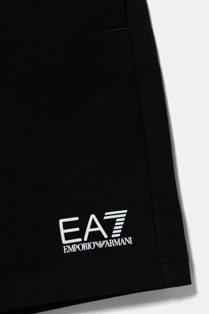 Băieți EA7 Emporio Armani pantaloni scurți de trening pentru copii din bumbac 7B000026.AF10380 negru