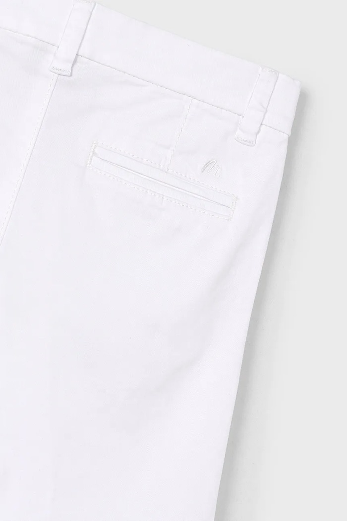 Băieți Mayoral Pantaloni scurti copii chino serża basic 202.5A.Mini.PPYA alb