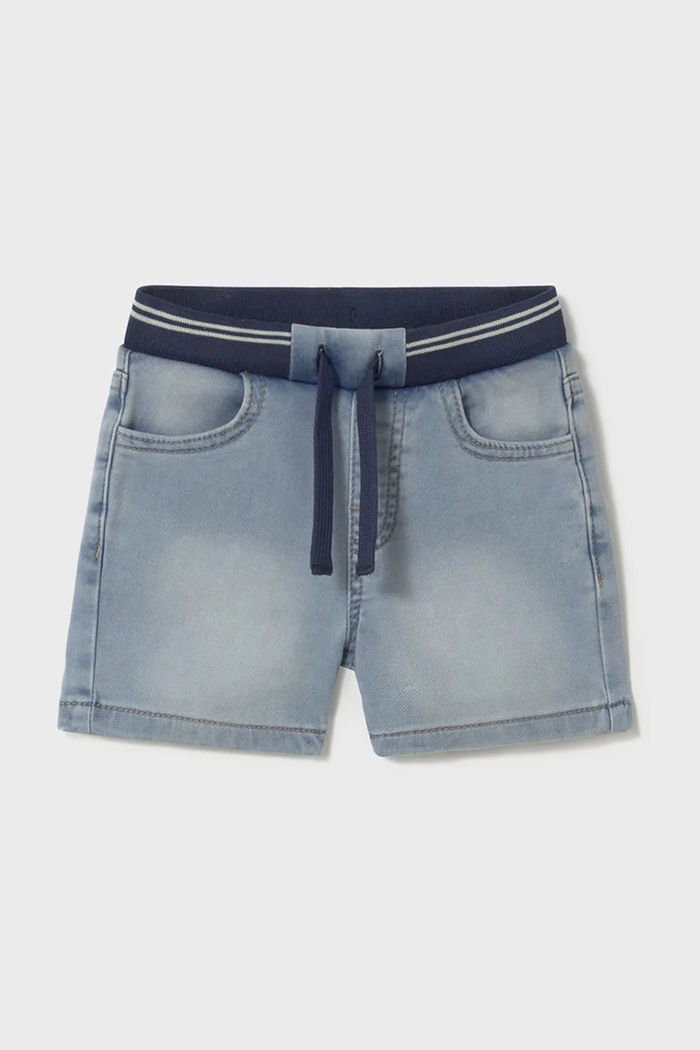 Detské rifľové krátke nohavice Mayoral soft denim jogger rifľovina modrá 1248.3H.Baby.PPYA