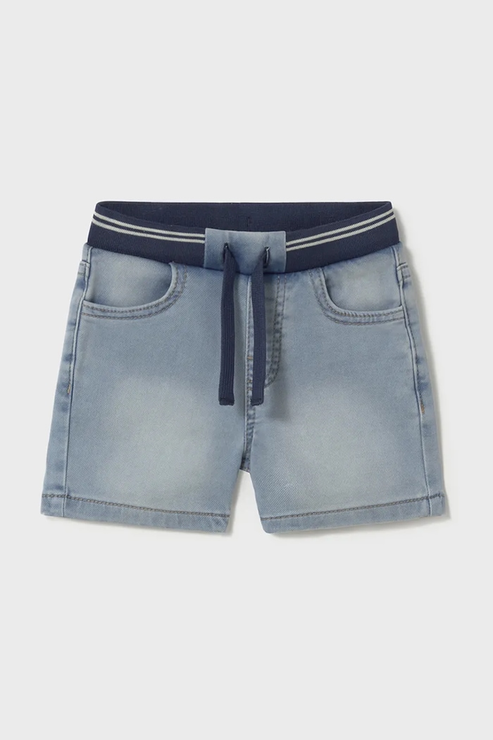 Detské rifľové krátke nohavice Mayoral soft denim jogger rifľovina modrá 1248.3H.Baby.PPYA