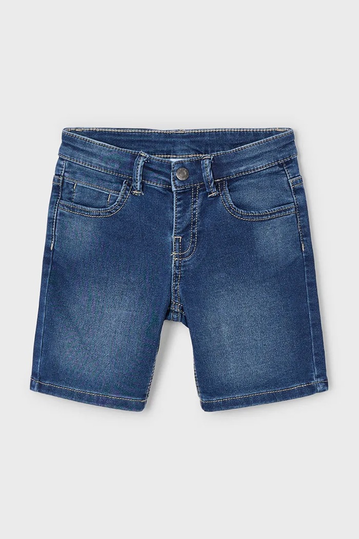 Dětské riflové kraťasy Mayoral soft denim pletenina námořnická modř 3218.5B.Mini.PPYA