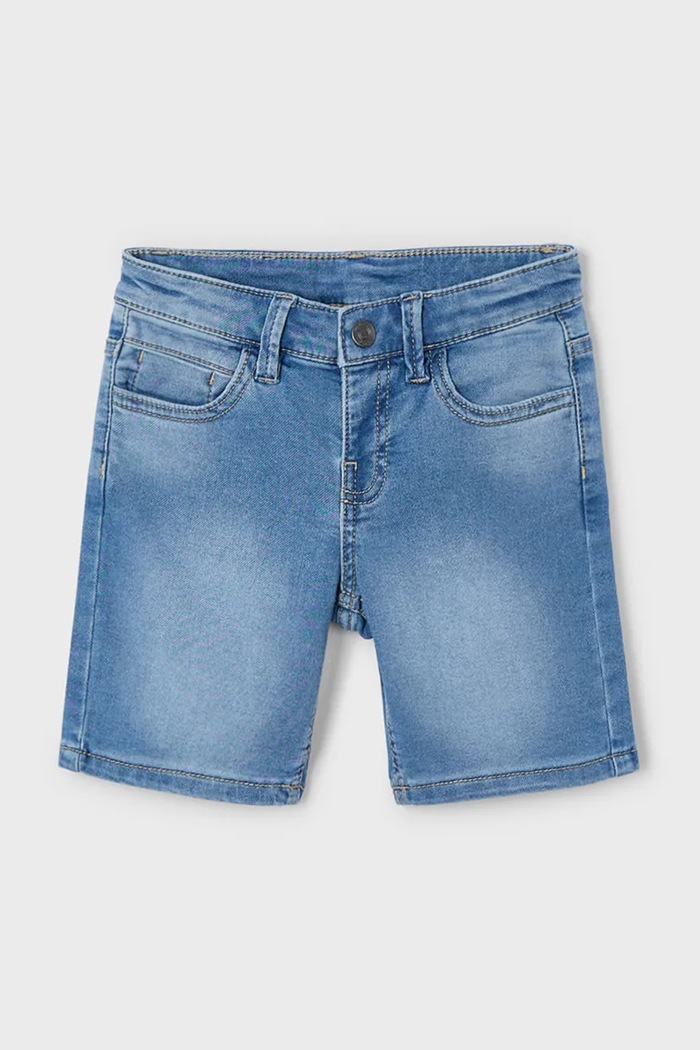Dětské riflové kraťasy Mayoral soft denim pletenina modrá 3218.5B.Mini.PPYA