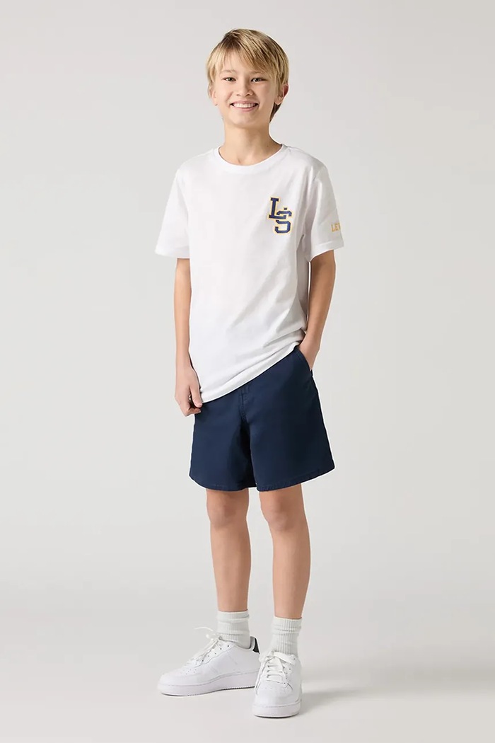 Detské krátke nohavice Levi's XX AUTHENTIC CHINO SHORTS s elastanom tmavomodrá 9EM375