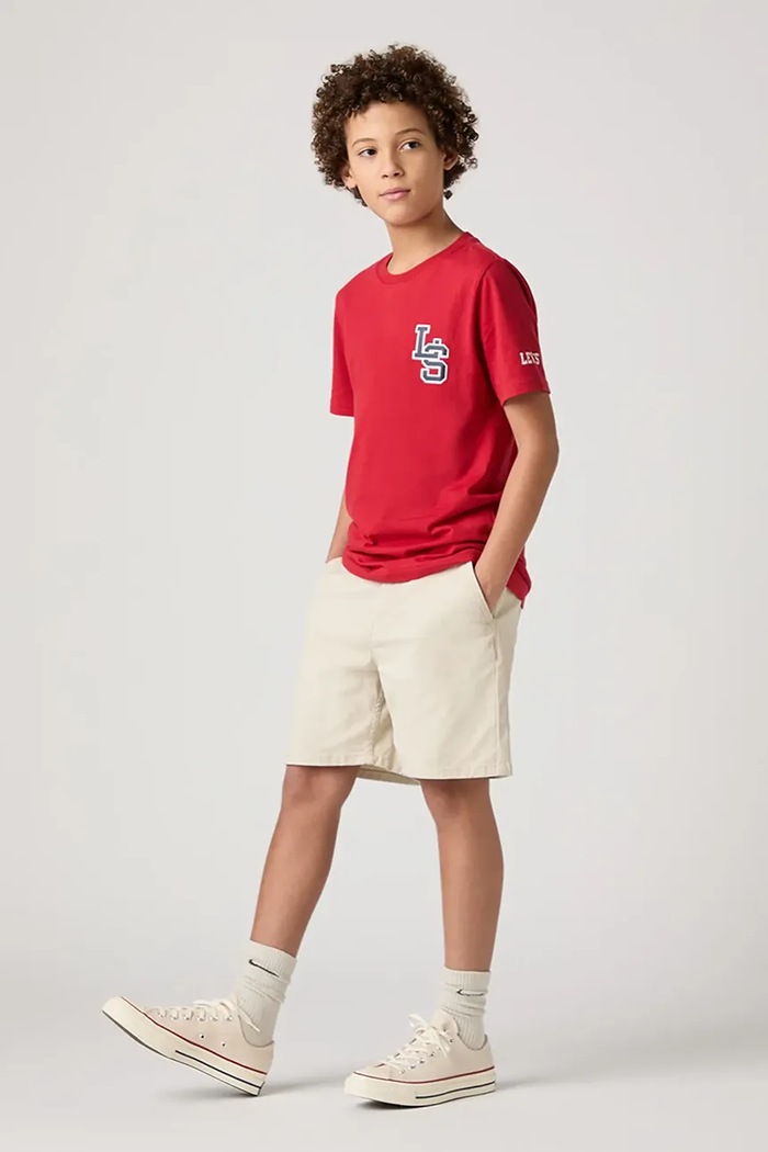 Detské krátke nohavice Levi's XX AUTHENTIC CHINO SHORTS s elastanom béžová 9EM375