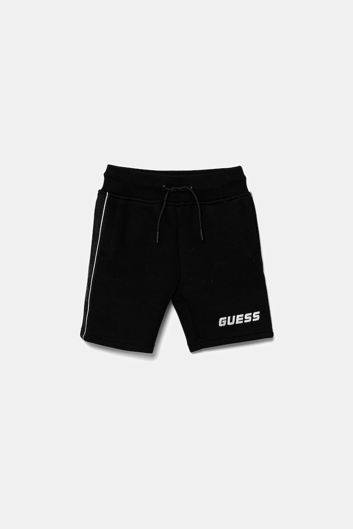Παιδικό σορτς Guess απλικέ μαύρο L5GD19.KB3P2.PPYA
