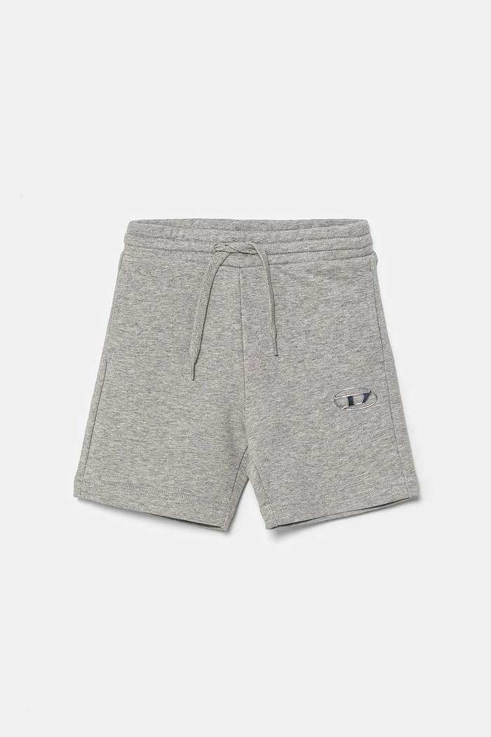 Παιδικό βαμβακερό σορτς Diesel PMACISHORT SHORTS απλικέ γκρί J02239