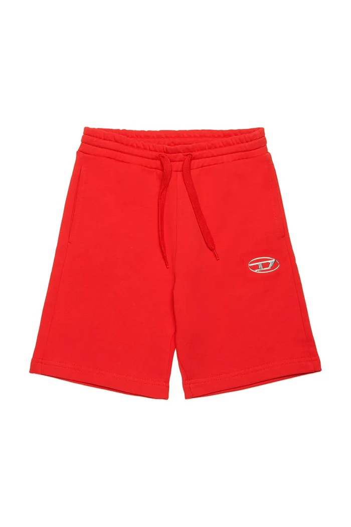 Παιδικό βαμβακερό σορτς Diesel PMACISHORT SHORTS απλικέ κόκκινο J02239
