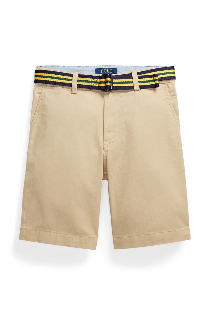 Dětské bavlněné šortky Polo Ralph Lauren pletenina béžová 323863960005