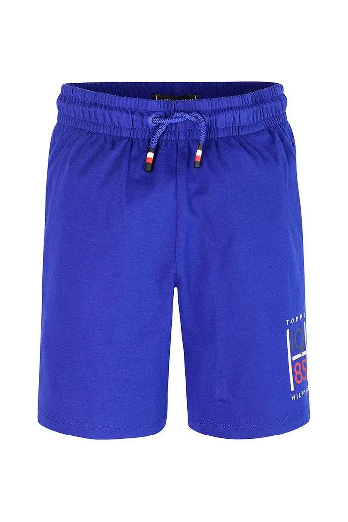Detské bavlnené šortky Tommy Hilfiger KB0KB09477.98.122.PPYA fialová SS25