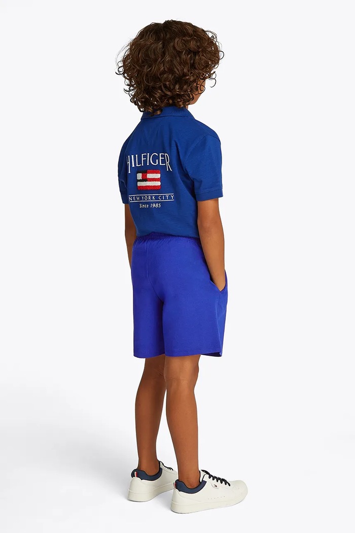 Detské bavlnené šortky Tommy Hilfiger fialová KB0KB09477.98.122.PPYA