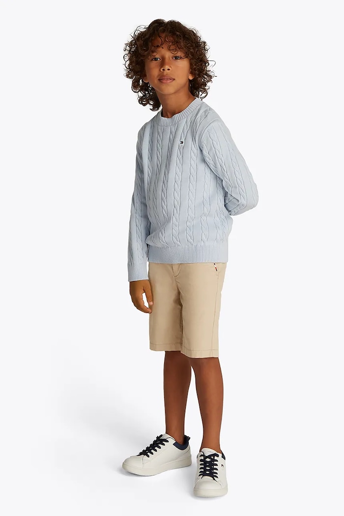 Dětské kraťasy Tommy Hilfiger látka béžová KB0KB09641.128.176.PPYA