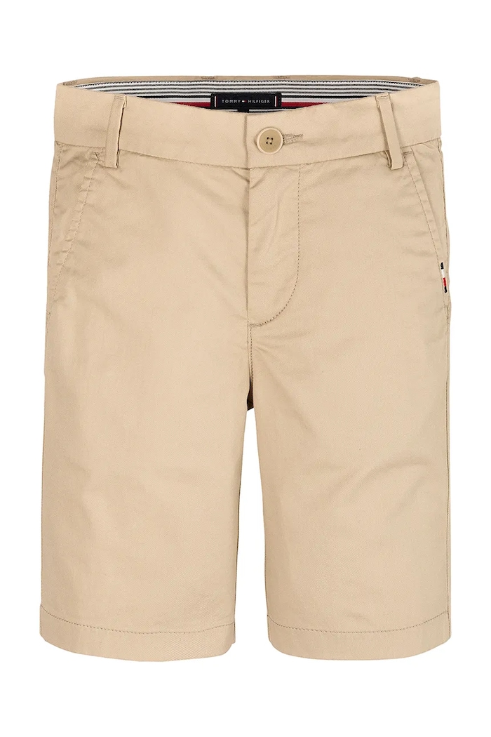 Dětské kraťasy Tommy Hilfiger KB0KB09641.128.176.PPYA béžová SS25