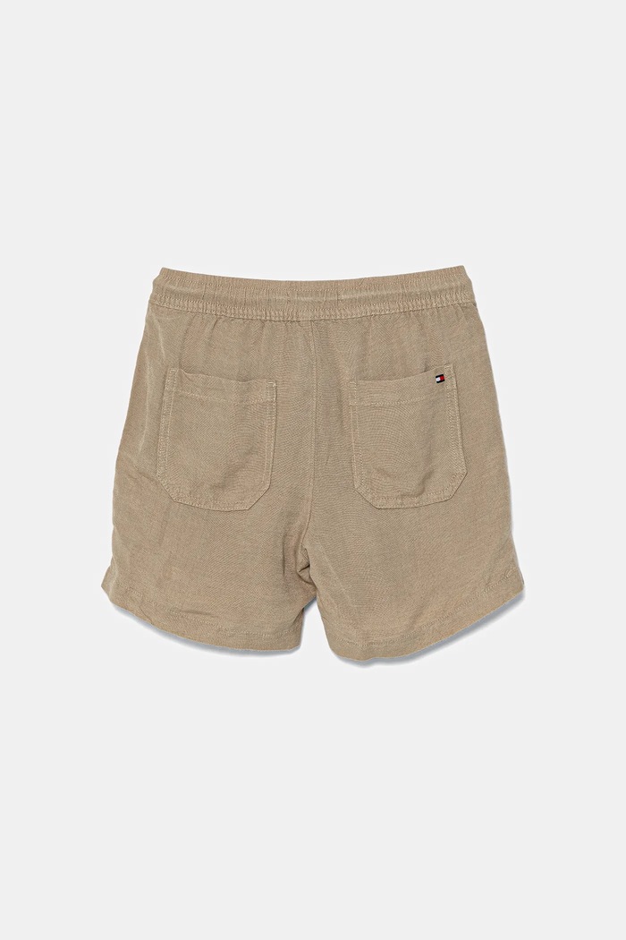 Tommy Hilfiger szorty lniane dziecięce KB0KB09643.PPYA beżowy SS25