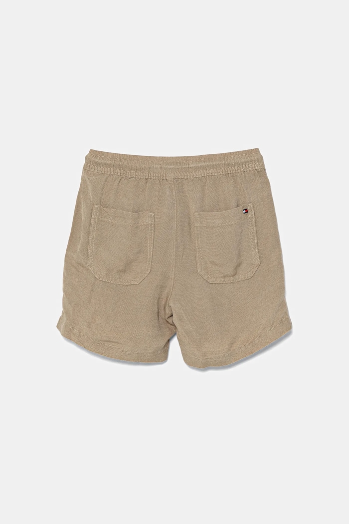 Tommy Hilfiger szorty lniane dziecięce KB0KB09643.PPYA beżowy SS25