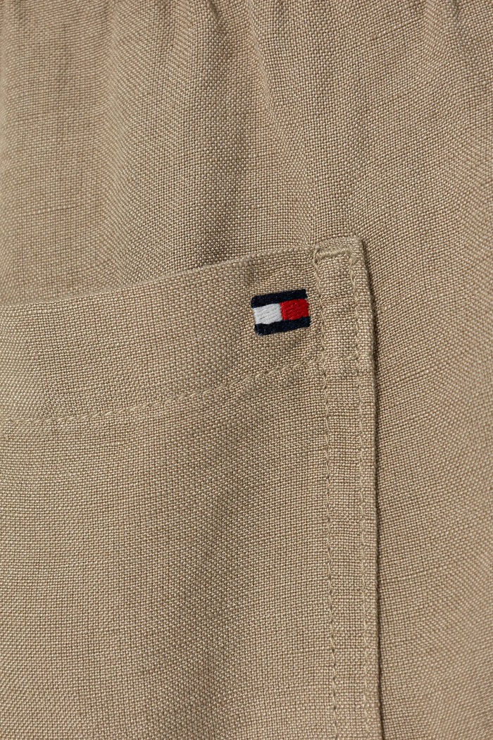 Chłopiec Tommy Hilfiger szorty lniane dziecięce KB0KB09643.PPYA beżowy