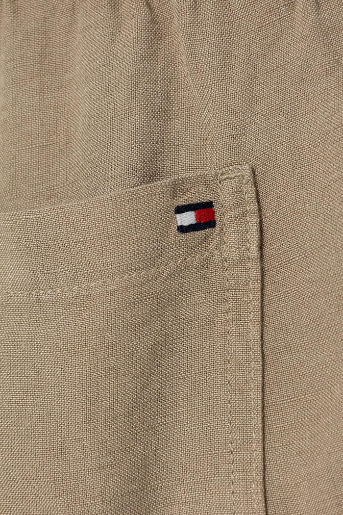 Chłopiec Tommy Hilfiger szorty lniane dziecięce KB0KB09643.PPYA beżowy