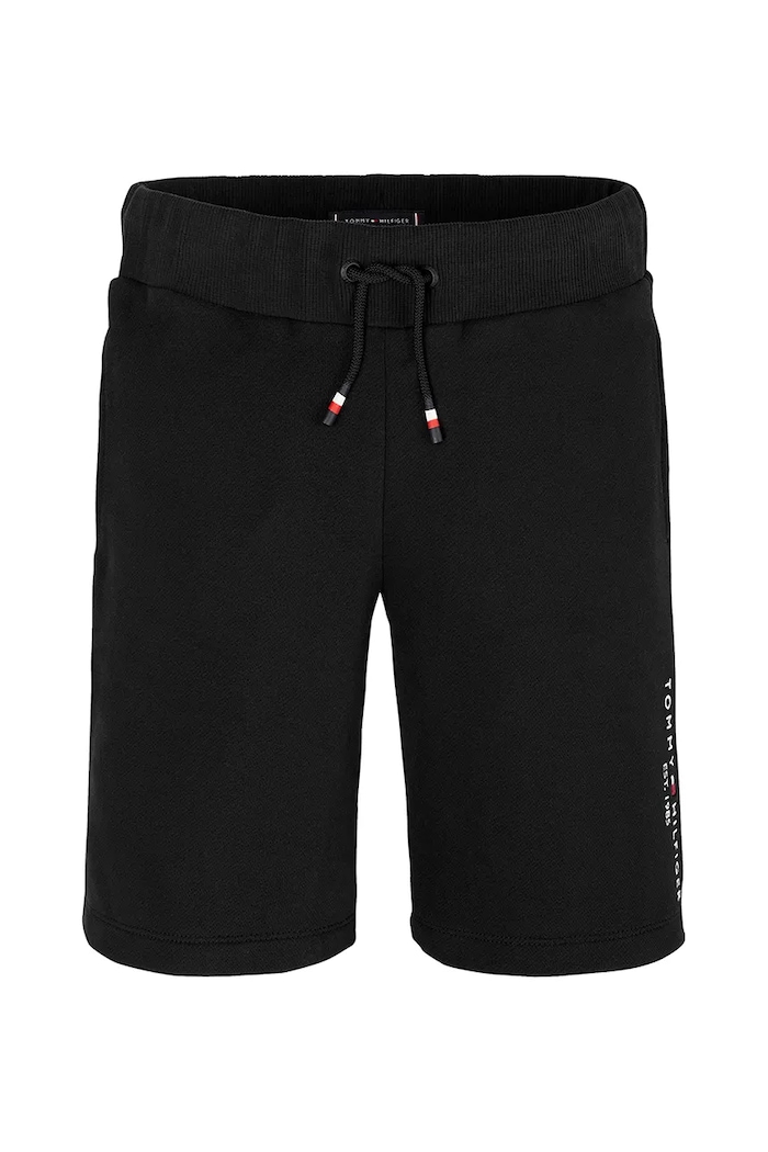 Παιδικό βαμβακερό σορτς Tommy Hilfiger KB0KB09667.98.122.PPYA μαύρο SS25