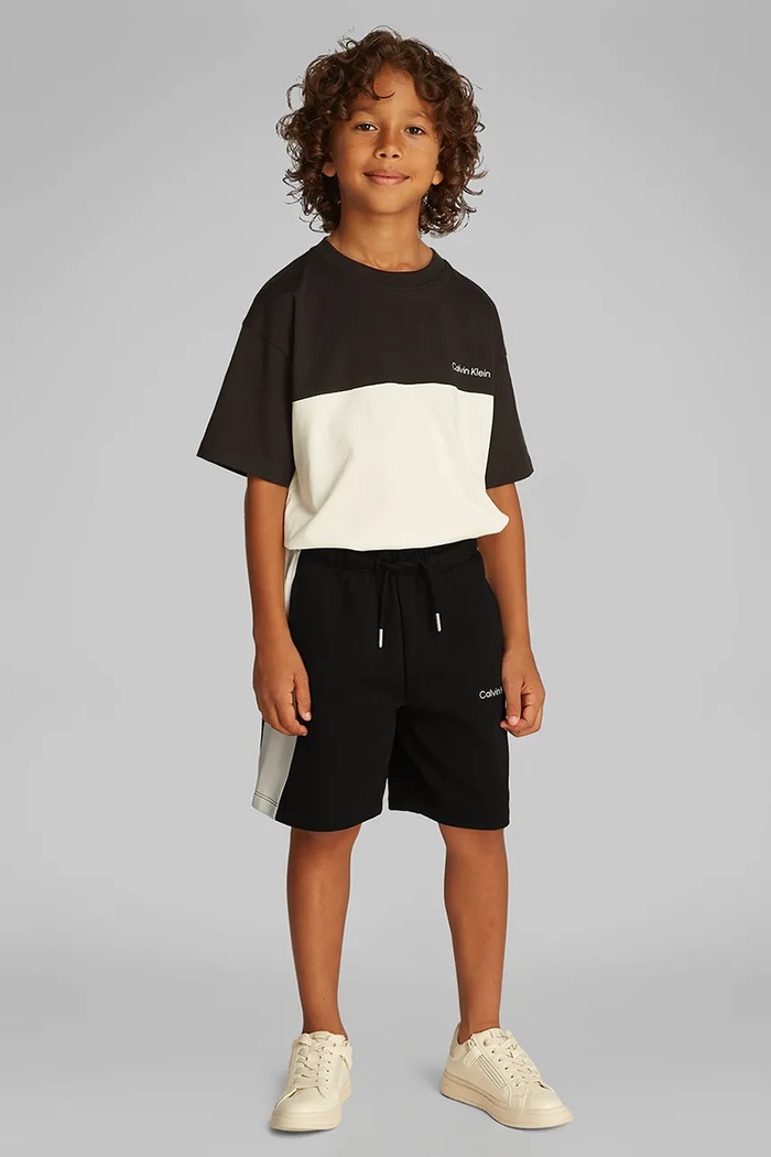 Dětské kraťasy Calvin Klein Jeans pletenina černá IB0IB02433.128.176.PPYA