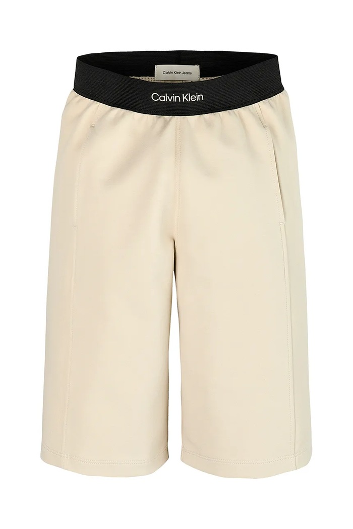 Παιδικό σορτς Calvin Klein Jeans IB0IB02436.PPYA μπεζ SS25