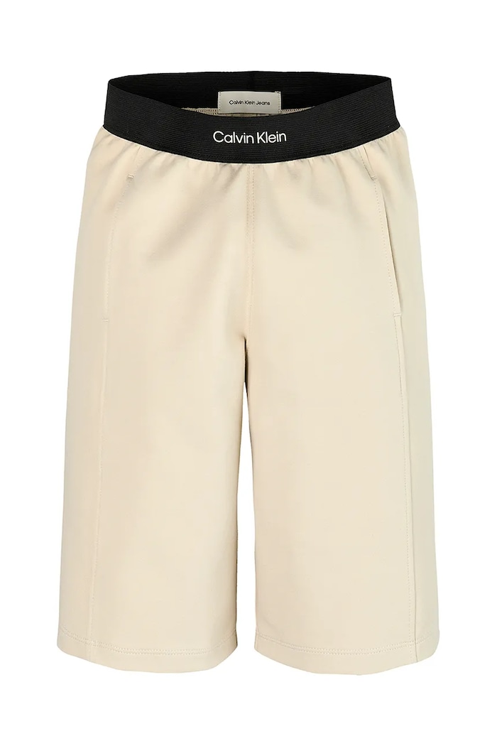 Παιδικό σορτς Calvin Klein Jeans IB0IB02436.PPYA μπεζ SS25