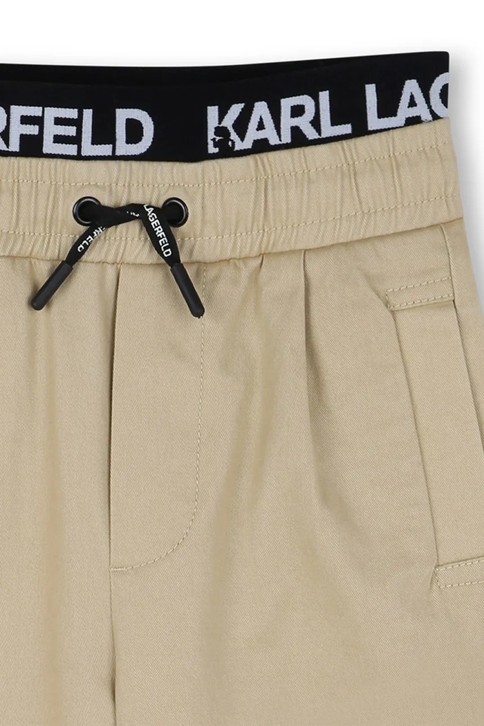 Detské krátke nohavice Karl Lagerfeld béžová Z30566.162.174