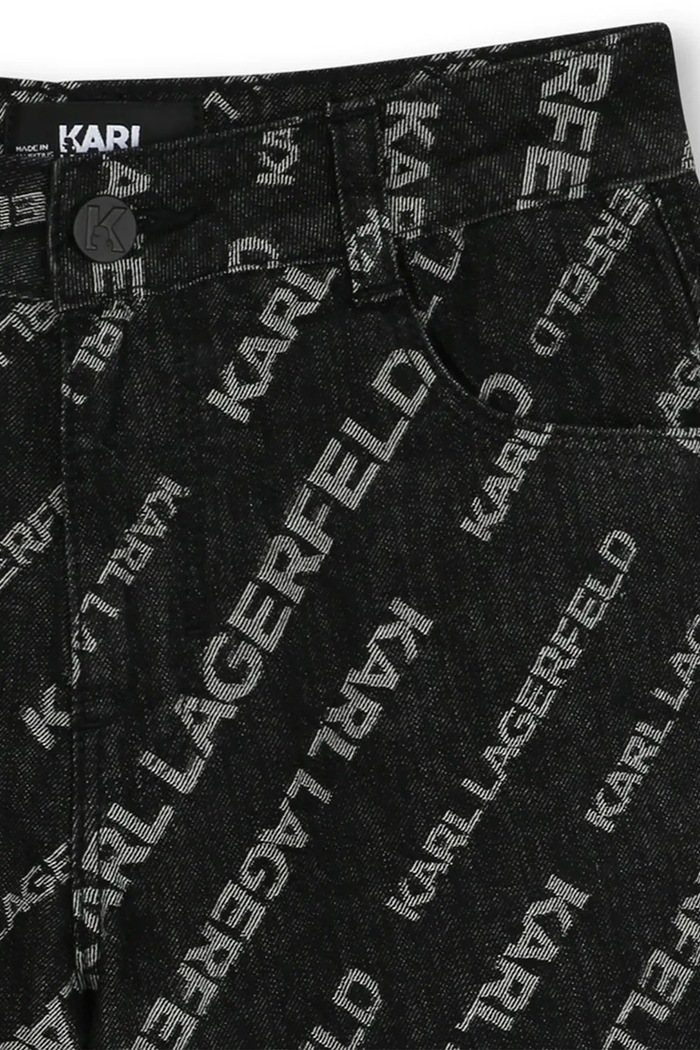 Detské rifľové krátke nohavice Karl Lagerfeld čierna Z30415.126.150