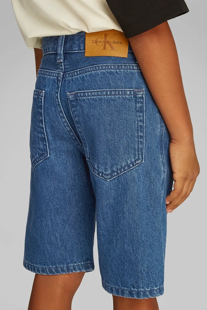 Dětské riflové kraťasy Calvin Klein Jeans IB0IB02425.PPYA modrá