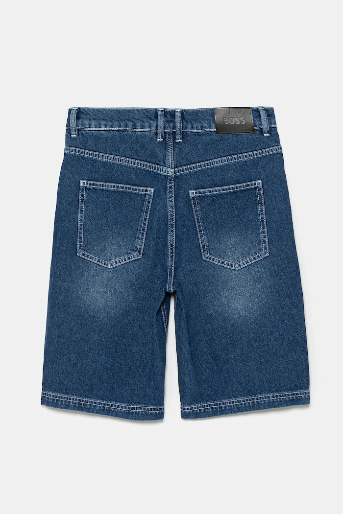 Παιδικό σορτς τζιν BOSS J51994.114.150 μπλε SS25