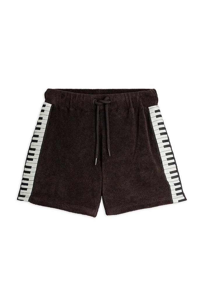 Dječje pamučne kratke hlače Mini Rodini Piano terry 2523014899 crna SS25
