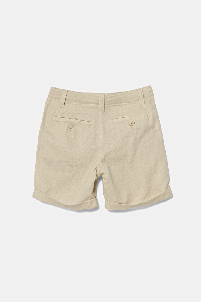 Dječje lanene kratke hlače United Colors of Benetton 43WBC901E.G.Seasonal bež SS25