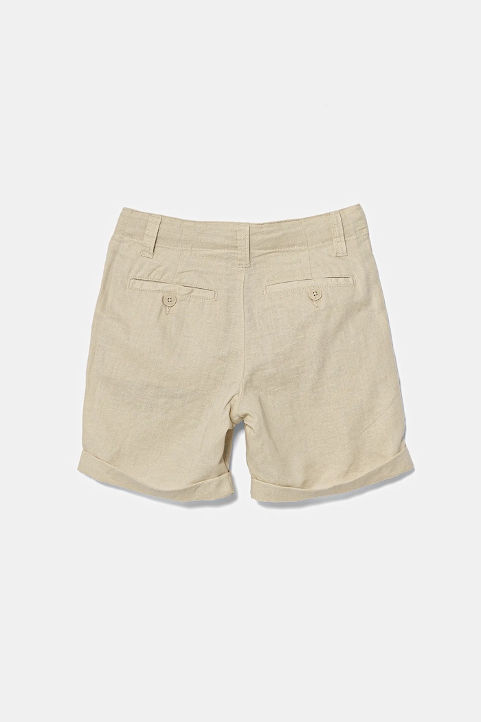 Dječje lanene kratke hlače United Colors of Benetton 43WBC901E.G.Seasonal bež SS25