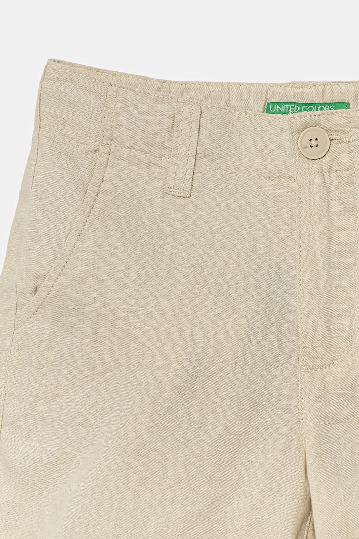 Dječaci Dječje lanene kratke hlače United Colors of Benetton 43WBC901E.G.Seasonal bež