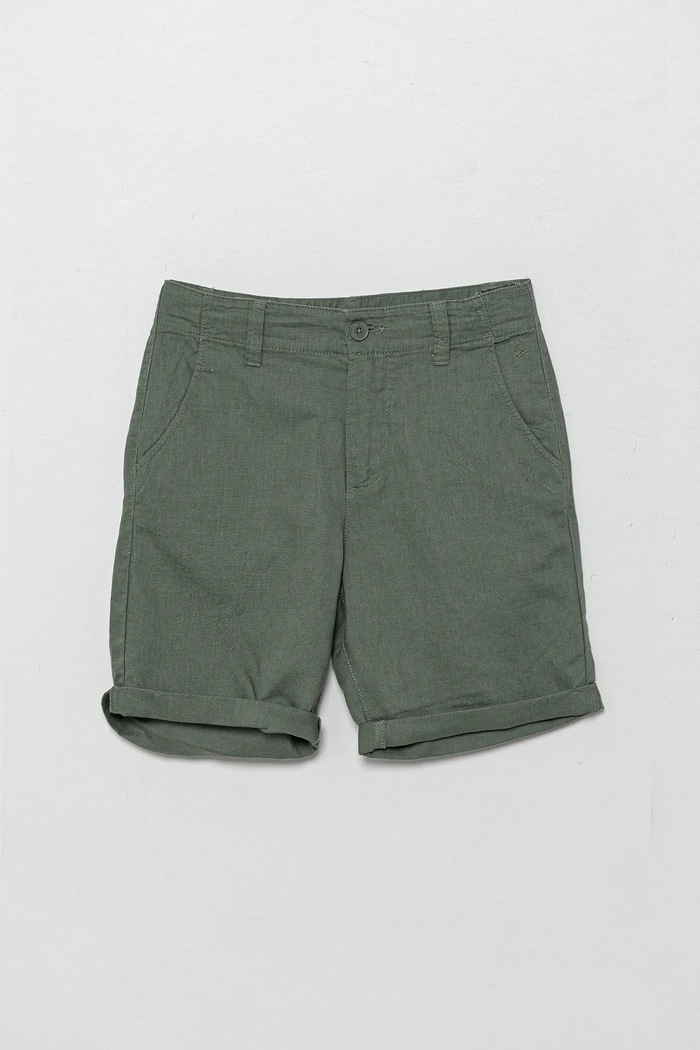 Dětské plátěné šortky United Colors of Benetton látka zelená 43WBC901E.G.Seasonal