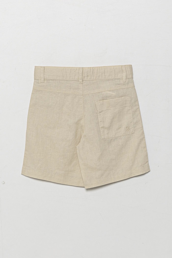 Dječje lanene kratke hlače United Colors of Benetton 43WBG901G.P.Seasonal bež SS25