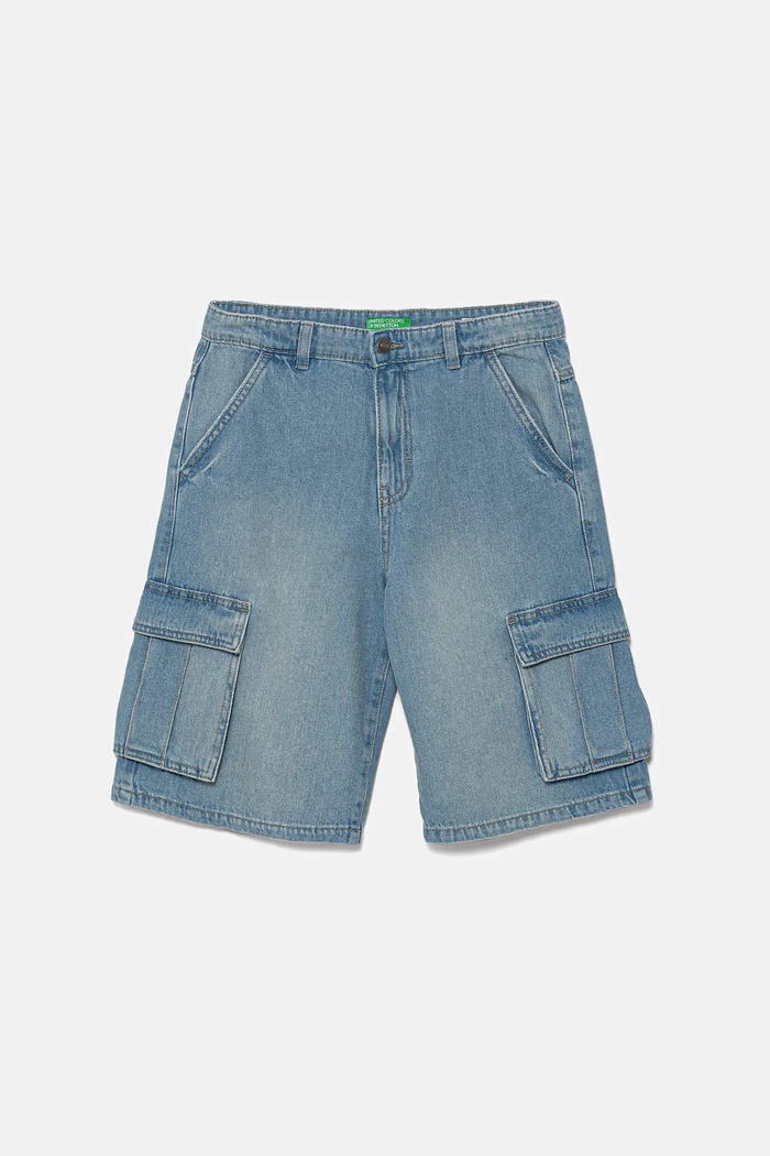 Dětské riflové kraťasy United Colors of Benetton riflovina modrá 4KEHC9041.G.Seasonal