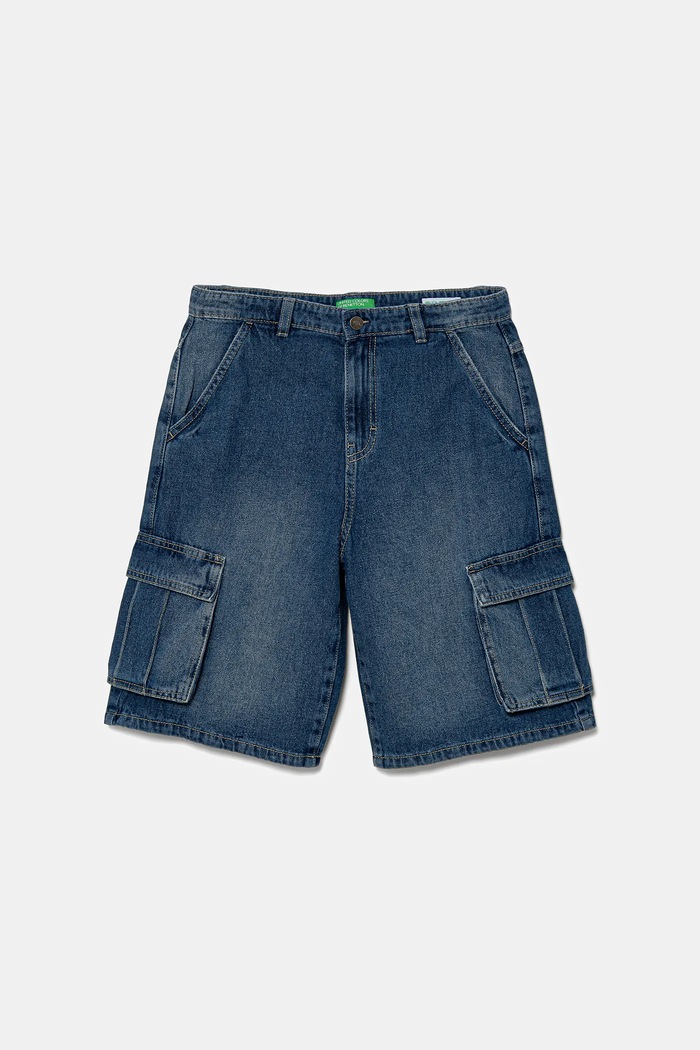 Dětské riflové kraťasy United Colors of Benetton riflovina modrá 4KEHC9041.G.Seasonal