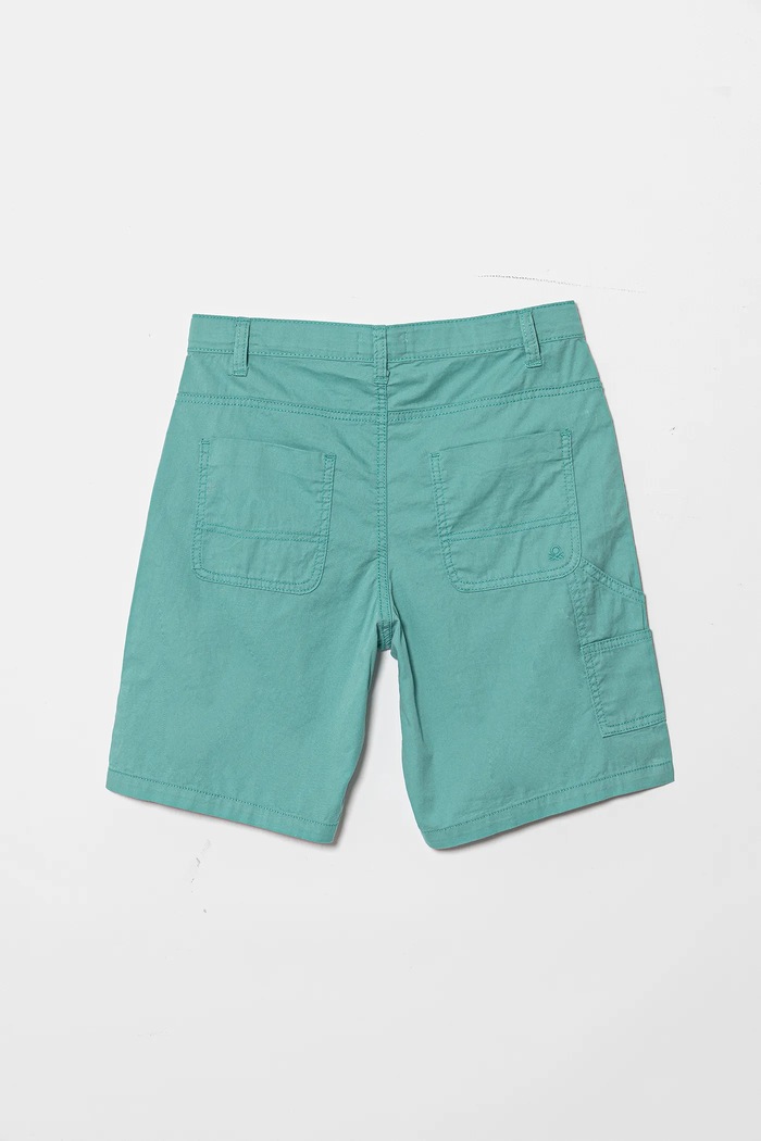 United Colors of Benetton Παιδικό βαμβακερό σορτς United Colors of Benetton 47RGC902U.G.Seasonal τιρκουάζ SS25