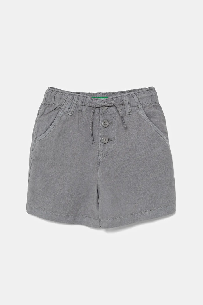 Παιδικό λινό σορτς United Colors of Benetton casual γκρί 41DAG902X.P.Seasonal