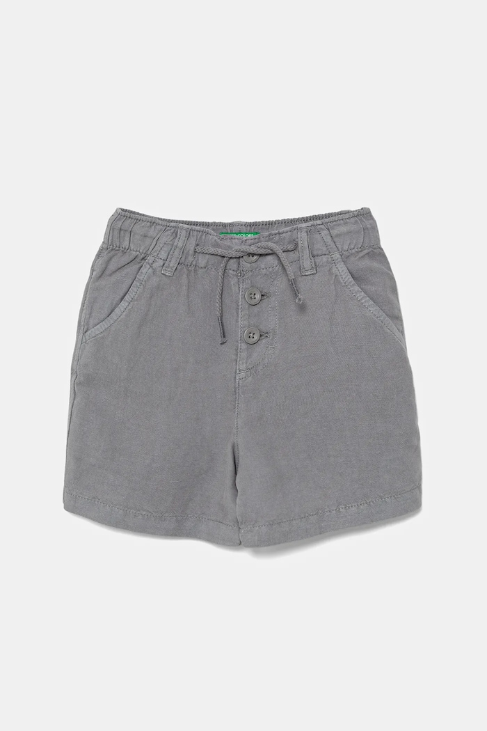 Παιδικό λινό σορτς United Colors of Benetton casual γκρί 41DAG902X.P.Seasonal
