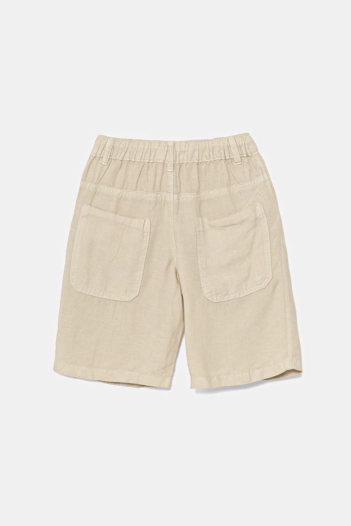 United Colors of Benetton szorty z domieszką lnu dziecięce 41DAC9043.G.Seasonal beżowy SS25