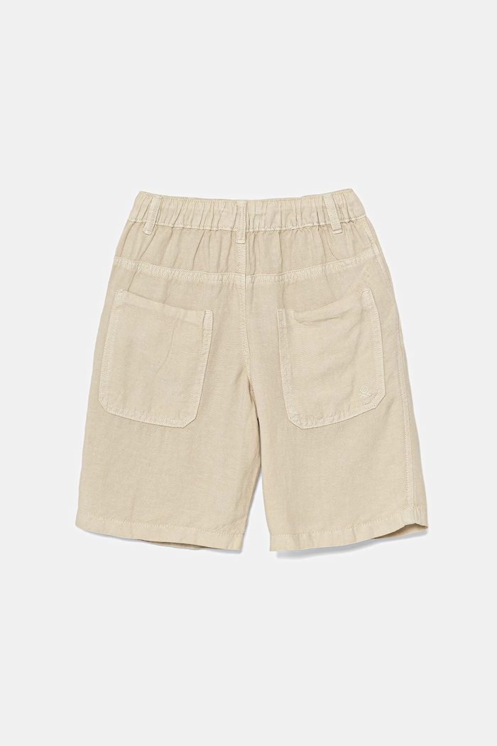 United Colors of Benetton szorty z domieszką lnu dziecięce 41DAC9043.G.Seasonal beżowy SS25