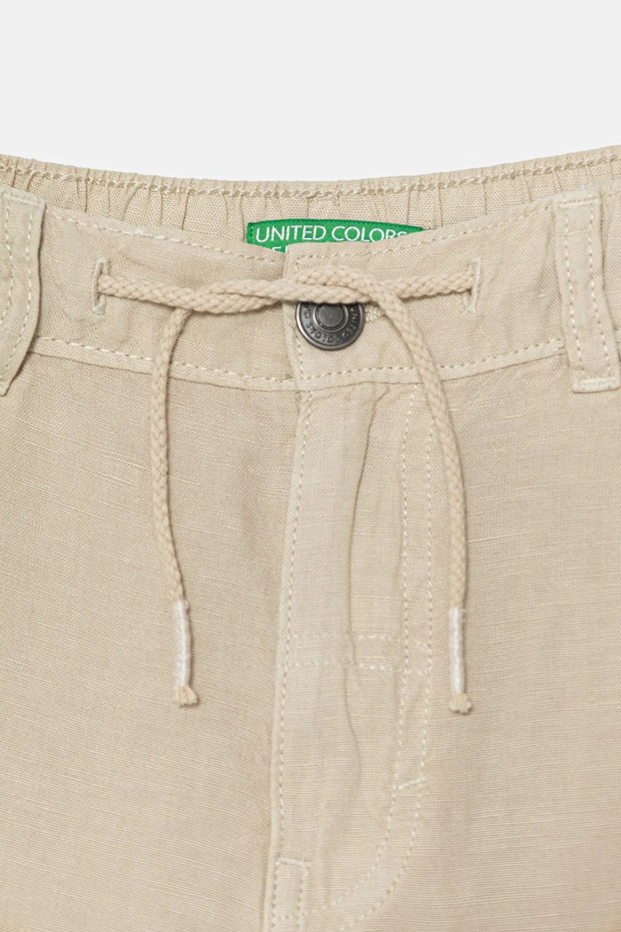 Chłopiec United Colors of Benetton szorty z domieszką lnu dziecięce 41DAC9043.G.Seasonal beżowy