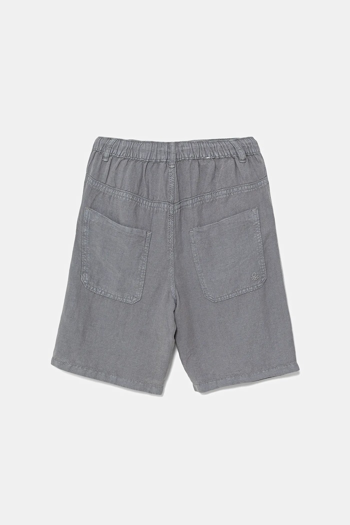 Dětské šortky s příměsí lnu United Colors of Benetton 41DAC9043.G.Seasonal šedá SS25